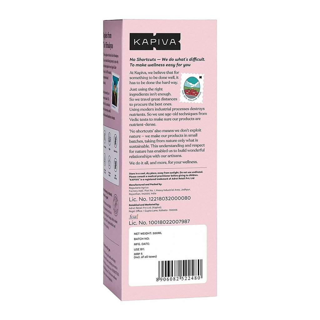 Kapiva Himalayan Apple Cider Vinegar With Mother - Controls Weight & Hunger Pangs, 500 ml
