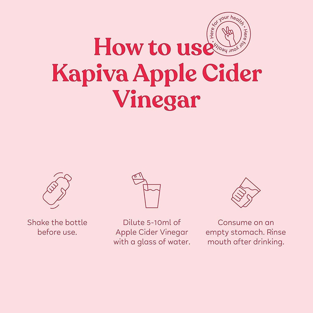 Kapiva Himalayan Apple Cider Vinegar With Mother - Controls Weight & Hunger Pangs, 500 ml