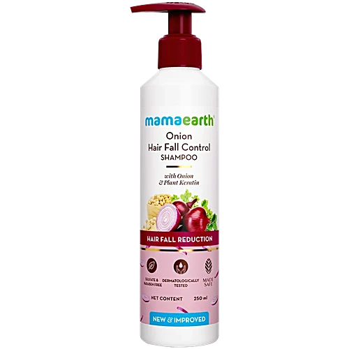 Mamaearth Onion Shampoo With Plant Keratin, For All Hair Types, Paraben & SLS Free, 250 ml