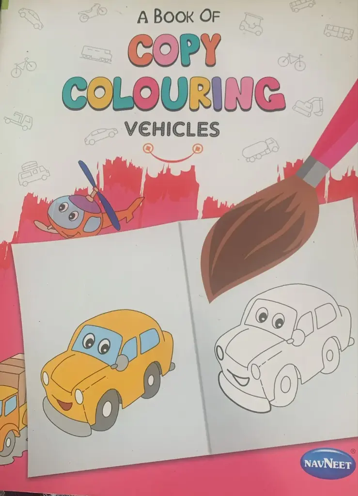 A book of copying colouring vehicel