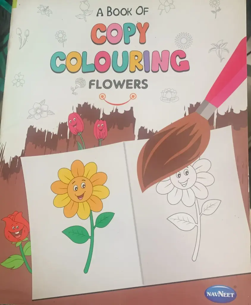 A book of copying colouring flowers