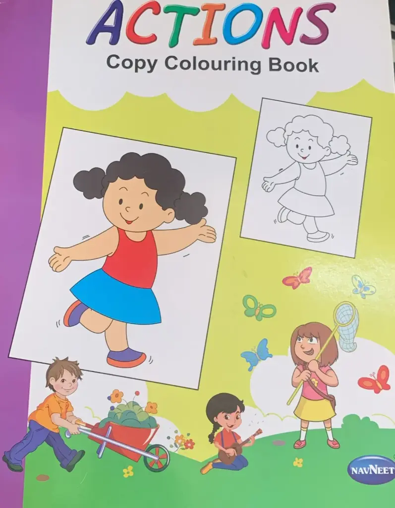 Actions copy colouring book
