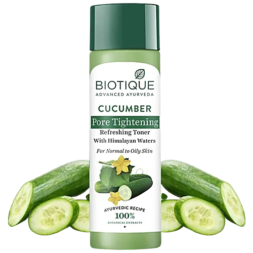 BIOTIQUE Pore Tightening Refreshing Toner - Cucumber, With Himalayans Water 120 ml