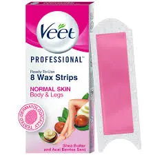 Veet Professional Waxing Strips Kit - For Normal Skin, 8 pcs