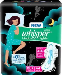 Whisper Ultra Bindazzz Nights XXL+ Wings Sanitary Pads6 pcs