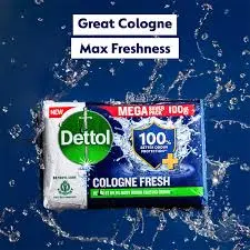 Dettol Cologne Fresh Bathing Soap, 100 g (Pack of 4)