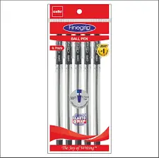 Cello Fine Grip Ball Pens, Black - set of 5