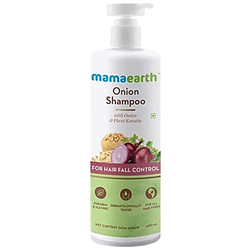Mamaearth Onion Shampoo For Hair Growth & Hair Fall Control With Plant Keratin, 400 ml