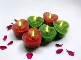 bliss coloured rose candles 6n