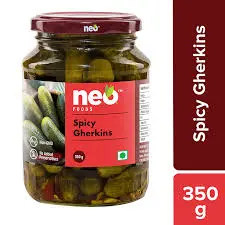 Neo Spicy Gherkins 350 g Bottle 