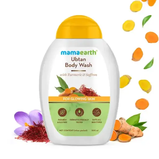 Mamaearth Ubtan Body Wash with Turmeric & Saffron, 300ml 