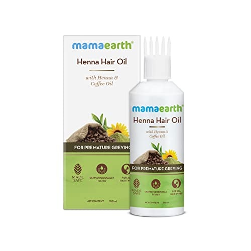 MAMAEARTH Henna Hair Oil with Henna & Coffee Oil - 150 Ml