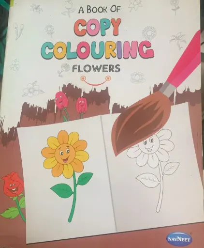 A book of copying colouring flowers