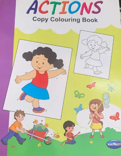 Actions copy colouring book