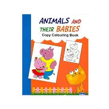 Animals & their babies copy colouring book 