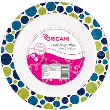 Origami Printed Party Paper Plates - 19 Cm10 pcs