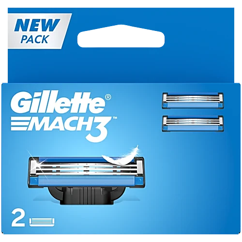 Gillette Mach3 Turbo - Manual Shaving Razor Blades Cartridge 2 pcs