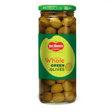 Del Monte Green Olives Whole - Plain, 450 g